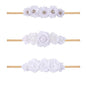 Baby Girl Nylon Headbands Flower Hair Bows Accessories-Elastic Hair Band Crown Handmade FLoral Wraps Birthday Gifts for Girls Newborn Infant Toddler 3Pcs