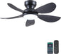 Kviflon 36 Inch Modern Ceiling Fans with Lights, Small Flush Mount Ceiling Fan, Remote/APP Control, 5 Reversible Curved Blades, 6 Speeds, 3 CCT Dimmable Lights for Kids Room Bedroom, Black