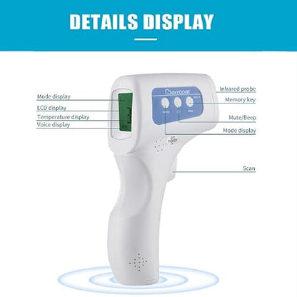 Forehead Thermometer for Adults Non-Contact Infrared Forehead Thermometer with Fever Alarm Function Medical Grade for Baby Children Kids Instant Fever Check Digital Display