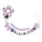 Personalized Baby Pacifier Clip with Name,Customized Name Silicone String Clip for Boy Girl (Purple)