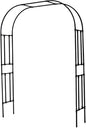 7.9 Ft H x 5.9 Ft W Garden Arch for Climbing Vines Lightweight Metal+PE Coated Arbor Archway Trellis Flower Frame Plants Vine Frame Rose Support Outdoor Easy to Assemble, Black