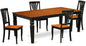 East West Furniture LGAV5-BCH-W 5 Piece Kitchen Table & Chairs Set Includes a Rectangle Dining Room Table with Butterfly Leaf and 4 Solid Wood Seat Chairs, 42x84 Inch, Black & Cherry