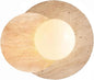 Marble Wall Lamp, Bathroom Vanity Light Fixtures, Wall Mount Lamp, Over Mirror, Stone Wall Sconces, Vintage Wall Light with Wood and Stone Shade, for Porch Workshop Kitchen Living Room
