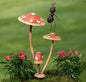 Zaer Ltd. Metal Ants on Mushrooms Short Garden/Pot Stake (1 Ant, Standing High)