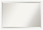Amanti Art White Bathroom Mirror for Over Sink, 27x39 Oliver White Narrow Rectangle Vanity Mirror, Large Modern Wood Frame, Hangs Horizonally and Vertically, Bathroom Wall Decor, Beveled Edge