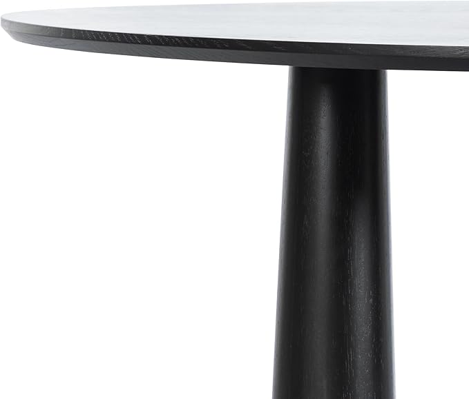 Casaphoria 52" Round Dining Table, Kitchen Table for 6 with Arc-Shaped Edge Top and Cylindrical Legs, Easy Assembly for Living Room, Dining Room, Black