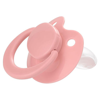 Adult Sized Pacifier Bigshield : Replacement Silicone Paci Big Teat for Anxiety Release - Orthodontic Binky Taken Apart and Re-Assembled Pink