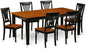 East West Furniture QUPL7-BCH-W 7 Piece Modern Dining Table Set Consist of a Rectangle Wooden Table with Butterfly Leaf and 6 Dining Room Chairs, 40x78 Inch, Black & Cherry