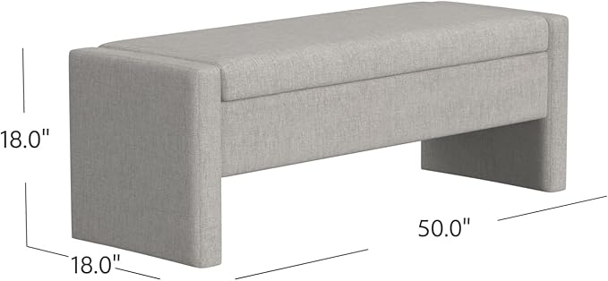 Copenhagen Modern Storage Bench Home Décor|Bench with Storage for Living Room & Bedroom - Plush Cream