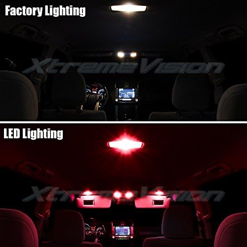XtremeVision Interior LED for Nissan Altima Sedan 2007-2012 (10 Pieces) Red Interior LED Kit + Installation Tool