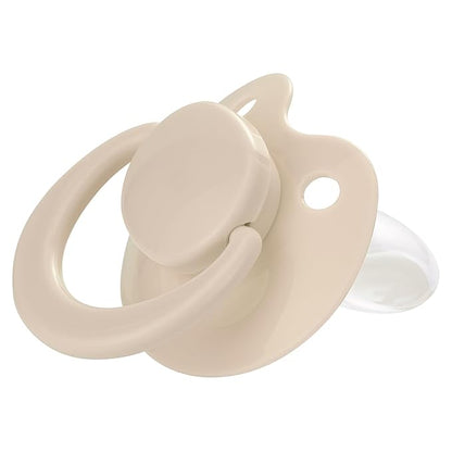 Adult Sized Pacifier Bigshield : Replacement Silicone Paci Big Teat for Anxiety Release - Orthodontic Binky Taken Apart and Re-Assembled Ivory