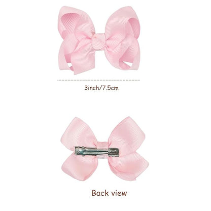 JOYOYO 40PCS 3Inch Hair Bows for Girls Grosgrain Ribbon Bow Toddler Hair Accessories with Alligator Clips in 20 Color Pairs for Baby Girls Kids Toddlers Teens