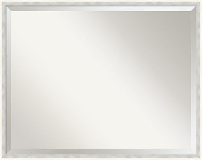 Amanti Art White Bathroom Mirror for Over Sink, 23x29 Paige White Silver Rectangle Vanity Mirror, Large Modern Contemporary Wood Frame, Hangs Horizonally and Vertically, Bathroom Wall Decor, Beveled