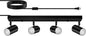 AUQUEE 4 Light Track Lighting Kit,Black 4 Way LED Plug in Ceiling Spotlight,Industrial GU10 Wall Light for Kitchen Cabinet Gallery Bar Hallway Living Room,Rocker Switch,15 Foot Cord(No Bulb)