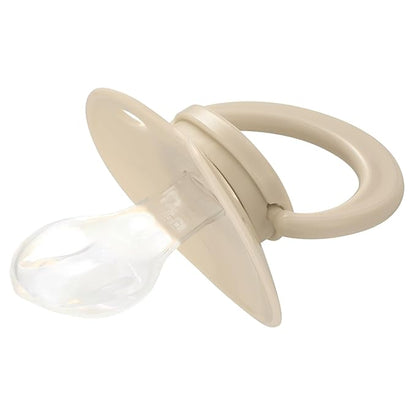 Adult Sized Pacifier Bigshield : Replacement Silicone Paci Big Teat for Anxiety Release - Orthodontic Binky Taken Apart and Re-Assembled Ivory
