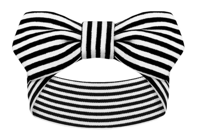 Creative Knitwear Kansas State Wildcats Infant Girls Black/White Striped Hair Knot Headband Embroidered Logo - Size Newborn - 4T