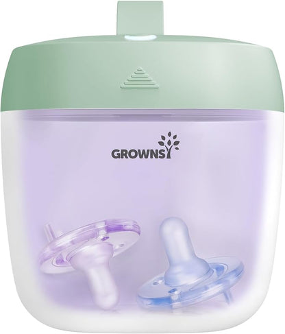 GROWNSY Pacifier Sanitizer Portable, UV Light Sanitizer on The Go, USB Charging Sanitizer Case, Mini Pacifier Sanitizer 99.99% Cleaned in 59 Seconds (Green)
