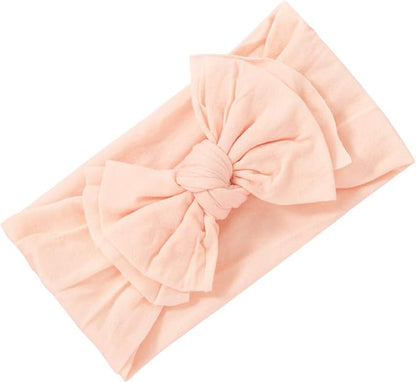 Mookiraer Baby Girls Headbands with Bows Handmade Hair Accessories Stretchy Hairbands for Newborn Infant Toddler Baby Essentials (Double Bows 12pcs)
