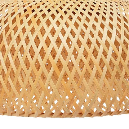 TFCFL 15Inch Bamboo Chandelier, Rattan Pendant Lamp Shade Ceiling Lighting Weave Bamboo Rattan E26 Hanging Light Fixture Hollow Lampshade Pendant Light for Dining Room (Bulbs Not Included) - size: 15 Inch