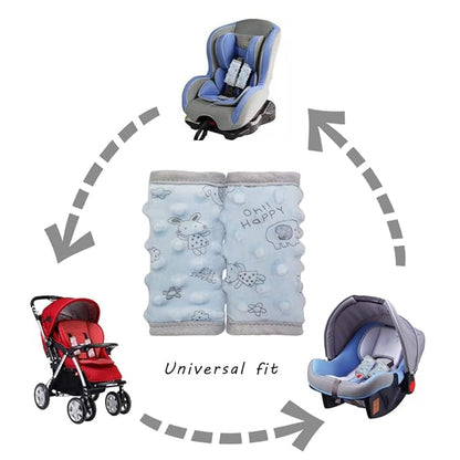 DODO NICI car seat Strap Cover for Baby, seat Belt Cover Cushion, Belt Pads fit Baby Carrier/Pushchair/Stroller, Cozy Peace Dotted Minky, Blue