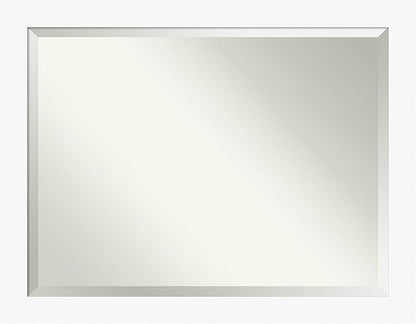 Amanti Art White Bathroom Mirror for Over Sink, 36x46 Basic White Rectangle Vanity Mirror, X-Large Casual Wood Frame, Hangs Horizonally and Vertically, Bathroom Wall Decor, Beveled Edge from WI, USA