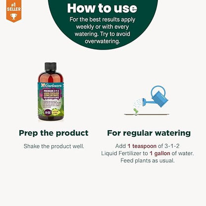 Premium Liquid Dracaena Fertilizer - 3-1-2 Concentrate for Indoor Plants and Flowers - Organic Plant Food - 8oz
