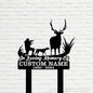 Custom Deer Dog Memorial Metal Stake – Personalized Hunting Grave Marker, Deer Forest Garden Stake, Yard Outdoor Decor (Deer Hunter Memorial)