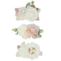 3pcs Girls Flower Hair Clips, Floral Hair Barrettes w/Boutique Fully Lined Alligator, Hair Bows for Baby Newborn Toddler