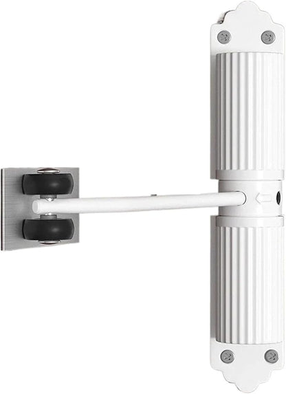 Automatic Adjustable Closer Surface Mounted Heavy Duty Safety Spring for Interior Exterior Door 1 Set(20-40KG White)