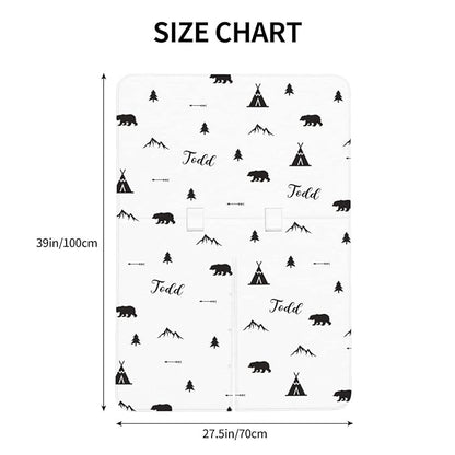 Personalized Woodland Bear and Arrows Baby Infant Car Seats Canopy for Baby with Name, Custom Lightweight Covers for Baby Boys Girls, Minky Nursing Breastfeeding Stroller Cover for Newborn
