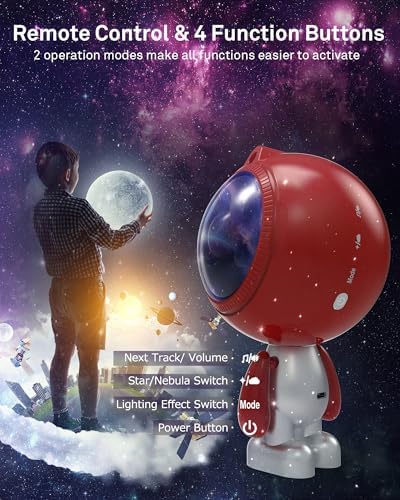 AIRIVO Astronaut Galaxy Projector, Star Projector for Bedroom, Robot Galaxy Projector Night Light for Kids, Bluetooth Speaker Ceiling Projector, Room Decor Gifts for Adults, Teens, Christmas