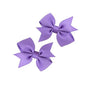 Baby Hair Bows Clips Fully Lined Grosgrain Boutique Solid Ribbon Mini Bows for Girls Teens Infants Kids Toddlers Newborn 2pcs Colors in Pairs (purple.)