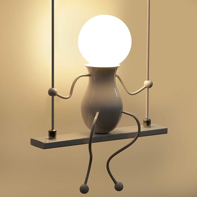 Kawell Humanoid Wall Light Fixtures Modern Wall Lamp Creative Wall Sconce Light Art Deco Max 60W E26 Base for Children Room Bedroom Bedside Living Room Stairs Hallway Restaurant Kitchen