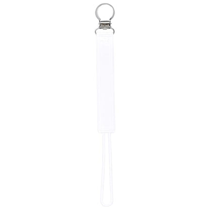 Three Little Tots All Silicone Modern, Short and Safety Tested Pacifier Clip (White, Classic)