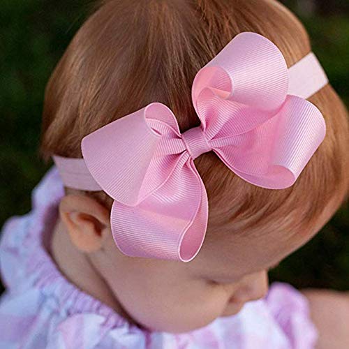 CÉLLOT Baby Girls Headbands Grosgrain Ribbon 4.5" Hair Bows Headband Big Bow Hair Bands for Toddler Pack of 30