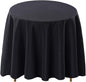 Surmente Black Tablecloth for Round Tables, 90-inch Round Table Cloths for Weddings, Banquets, or Restaurants