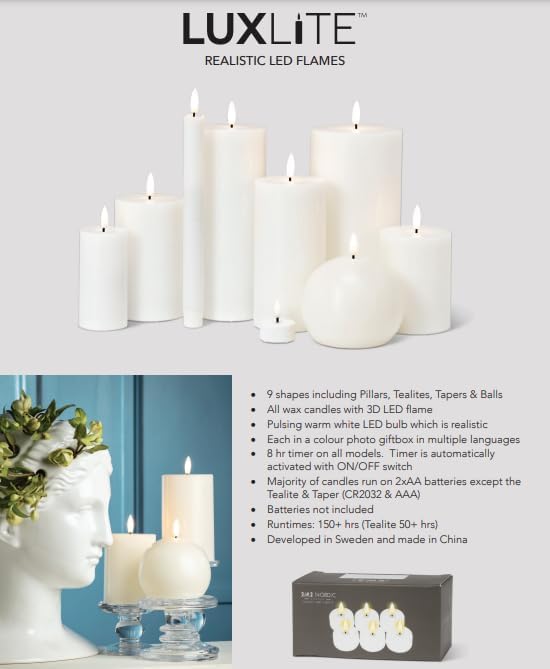 Abbott Collection Wax LED Flameless Taper Candle. Set of 2 - Sand (9.5" H)