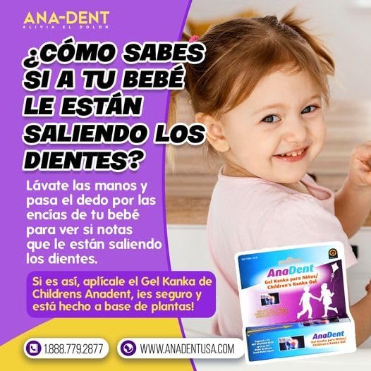 Children's Anadent Gel for Toothache & Gum Pain, Instant Pain Relief Gel for Kids & Babies, Made with Eugenol Plant-Based Ingredient to Relieve Teething Pain or Toothaches, 7g (0.25 oz)