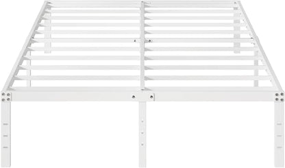 16 Inch White California King Bed Frames No Box Spring Need, Platform Cal King Bed Frame with High Storage, Eassy Assembly 3,500 lbs Heavy Duty Bedframes