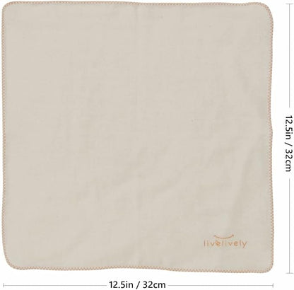 3-Pack 100% Natural Organic Cotton Gauze Washcloths Wipes Face Towels for Babies with Sensitive Delicate Skin, Soft Absorbent Premium Ultralight, 32cmx32cm/12.5" x12.5
