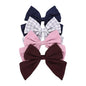 4 PCS Sailor Bow Hair Clips for Kids Girls Women Linen cotton Hair Bow Alligator Clips Baby Toddler Girl Mom Hair Accessories (Mauve/Wine)
