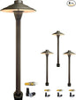 COLOER Brass Low Voltage Walkway Lights for Outside Bronze Finish 4-Pack with LED G4 Bulb,9-17V AC/DC 2W 2700K Warm White Outdoor Landscape Path Lights for Garden,Yard,Sidewalk or Driveway(601B)