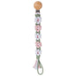 Pacifier Clip for Boys Girls Floral Daisy Macrame Baby Paci Clip Pacifier Holder Leash Boho Wooden Clips Handmade Braided Cotton Binky Clips (1pack:Misty Rose)