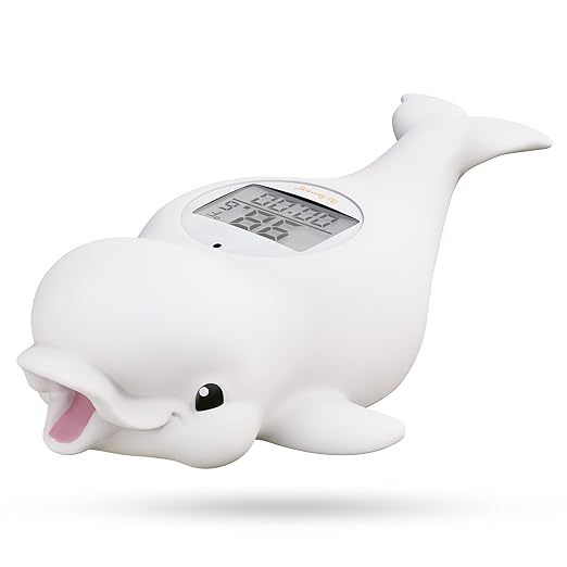Doli Yearning Baby Bath Thermometer for Newborn & Infant - Floating Digital Water Temperature Monitor with Timer & LCD Display - Safe Bathing Essentials for New Moms