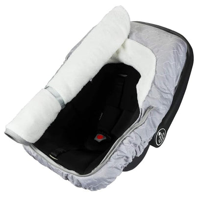Yoofoss Baby Car Seat Cover Winter Carseat Canopies Cover to Protect Baby from Cold Wind, Super Warm Plush Fleece Baby Carrier Cover for Infant Boys Girls (Grey)