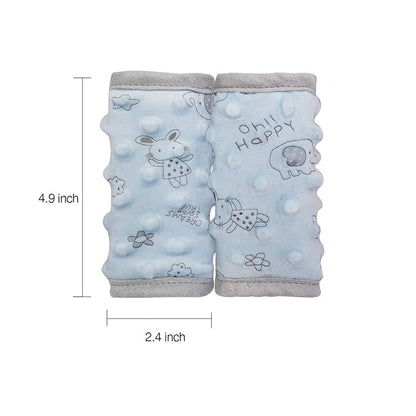 DODO NICI car seat Strap Cover for Baby, seat Belt Cover Cushion, Belt Pads fit Baby Carrier/Pushchair/Stroller, Cozy Peace Dotted Minky, Blue