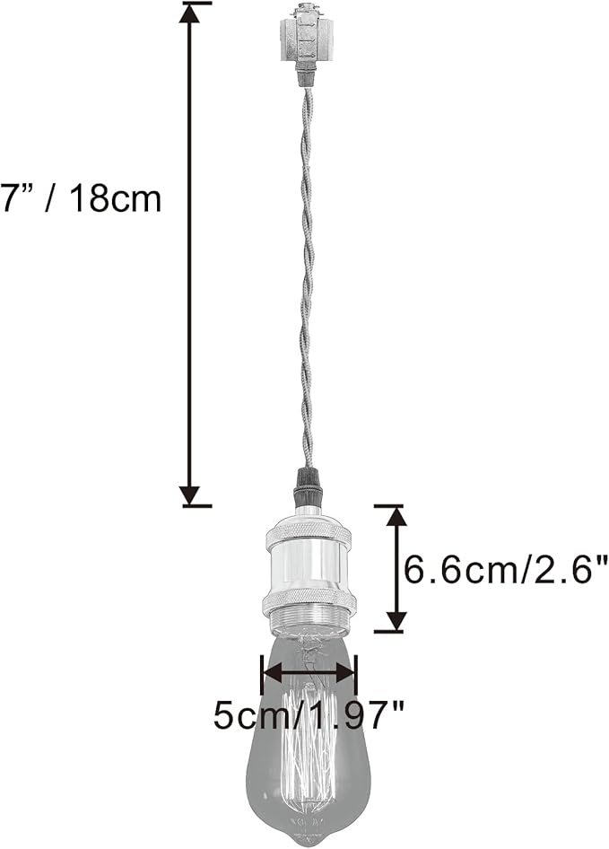 Kiven H-Type Wire Track LightPendants, 7 Inch Cord Length Black Weave Rope, Restaurant DecorativePendant Light Industrial Pendant Lamp 3 Pack,Bulb Not Included（Rose Gold）