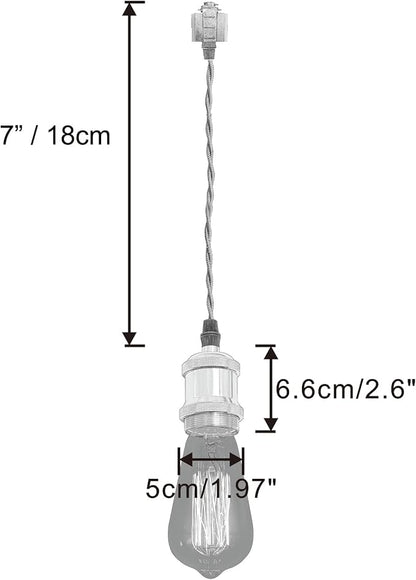 Kiven H-Type Wire Track LightPendants, 7 Inch Cord Length Black Weave Rope, Restaurant DecorativePendant Light Industrial Pendant Lamp 3 Pack,Bulb Not Included（Rose Gold）