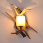 Fashion Retro Resin Antler Wall Light Sconce Frosted Glass Shade Wall Lantern American Country Style Wall Lamp Restaurant Bar Cafe Decor Lighting Indoor and Outdoor
