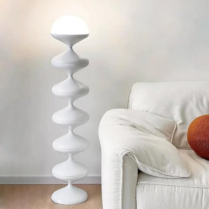 CraftThink Modern Floor Lamp, 47-Inch Height Corner Lamp with Acrylic Bowl Shade, Tall Lamp Standing Lamp with Foot Switch for Bedroom Reading Living Room, Bulb Included (White, 3 Color Light)